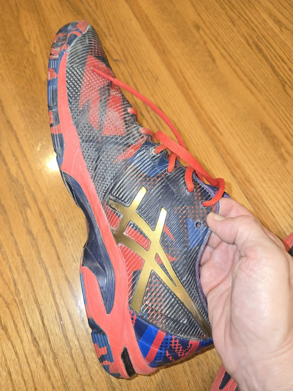 ASICS Gel-Solution Speed 3 Tennis Shoes Blue Red Graphic Men’s Size 11.5